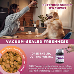 NATURE TARGET Dog chews label closeup shows ingredients and benefits