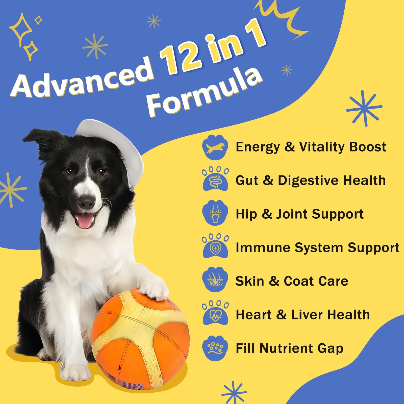 Freeze-dried chews pack designed for easy daily canine supplementation.