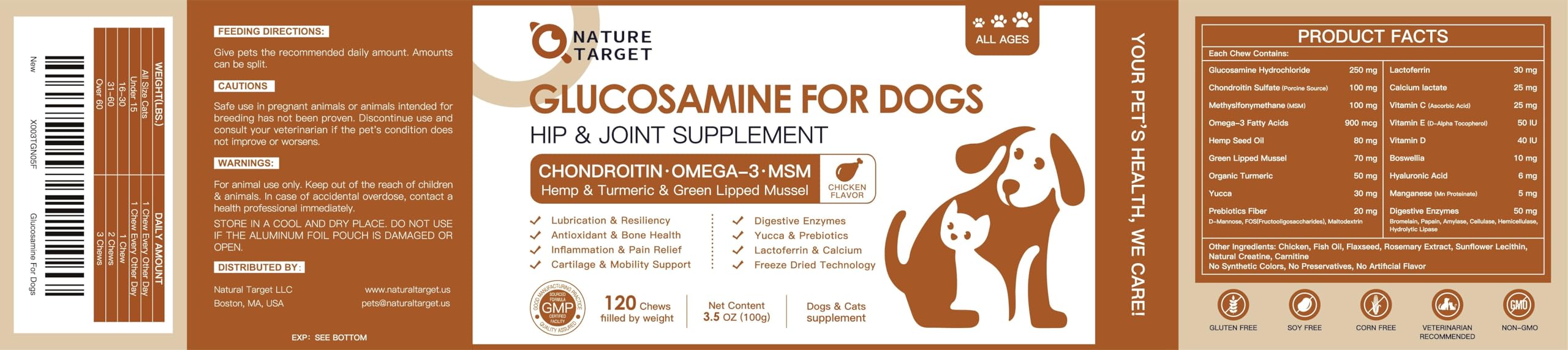 Nature Target crunchy texture helps even picky dogs enjoy their daily chew.