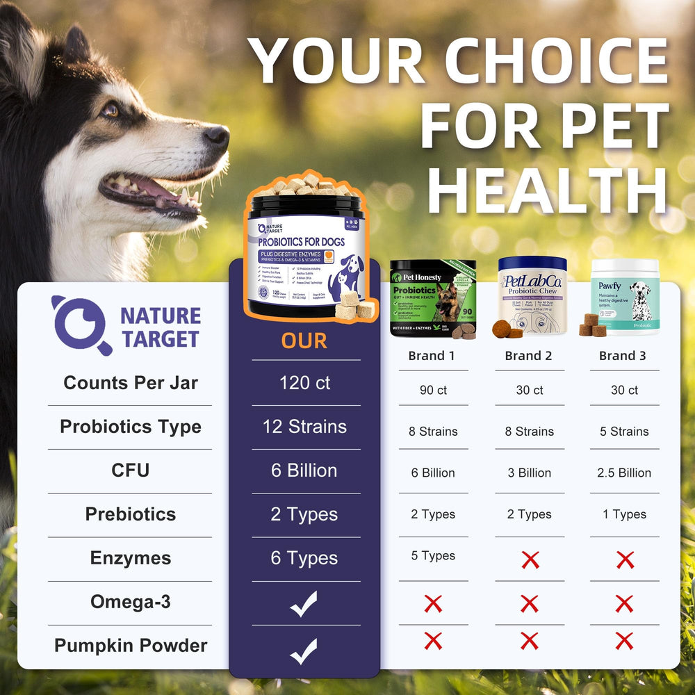 Digestive enzymes included in Nature Target probiotics for dogs