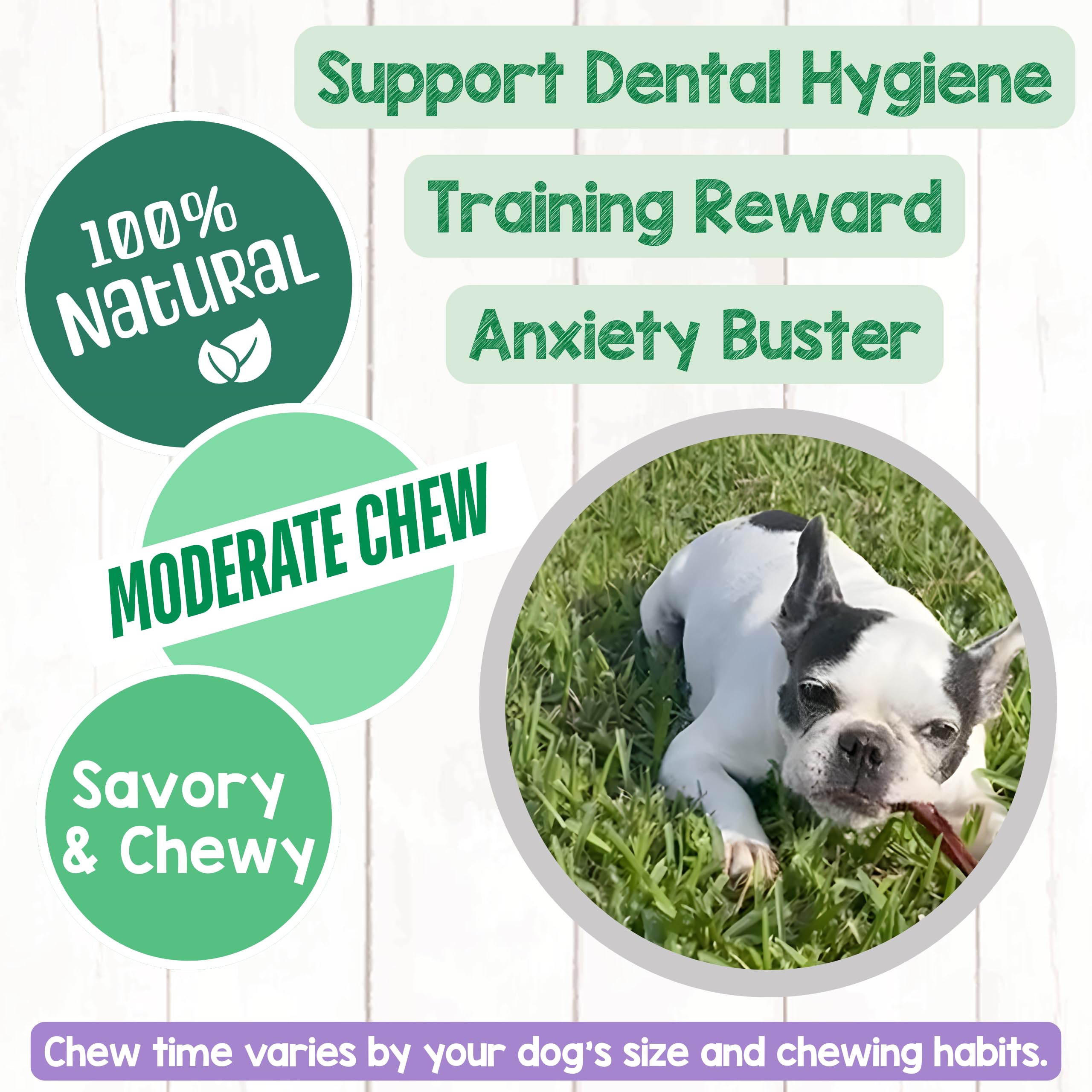 Nature Gnaws pork bully sticks texture closeup highlights durable, satisfying chew.