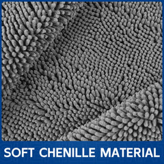 Naturei chenille non-slip bottom mat preventing slips on dry floors.
