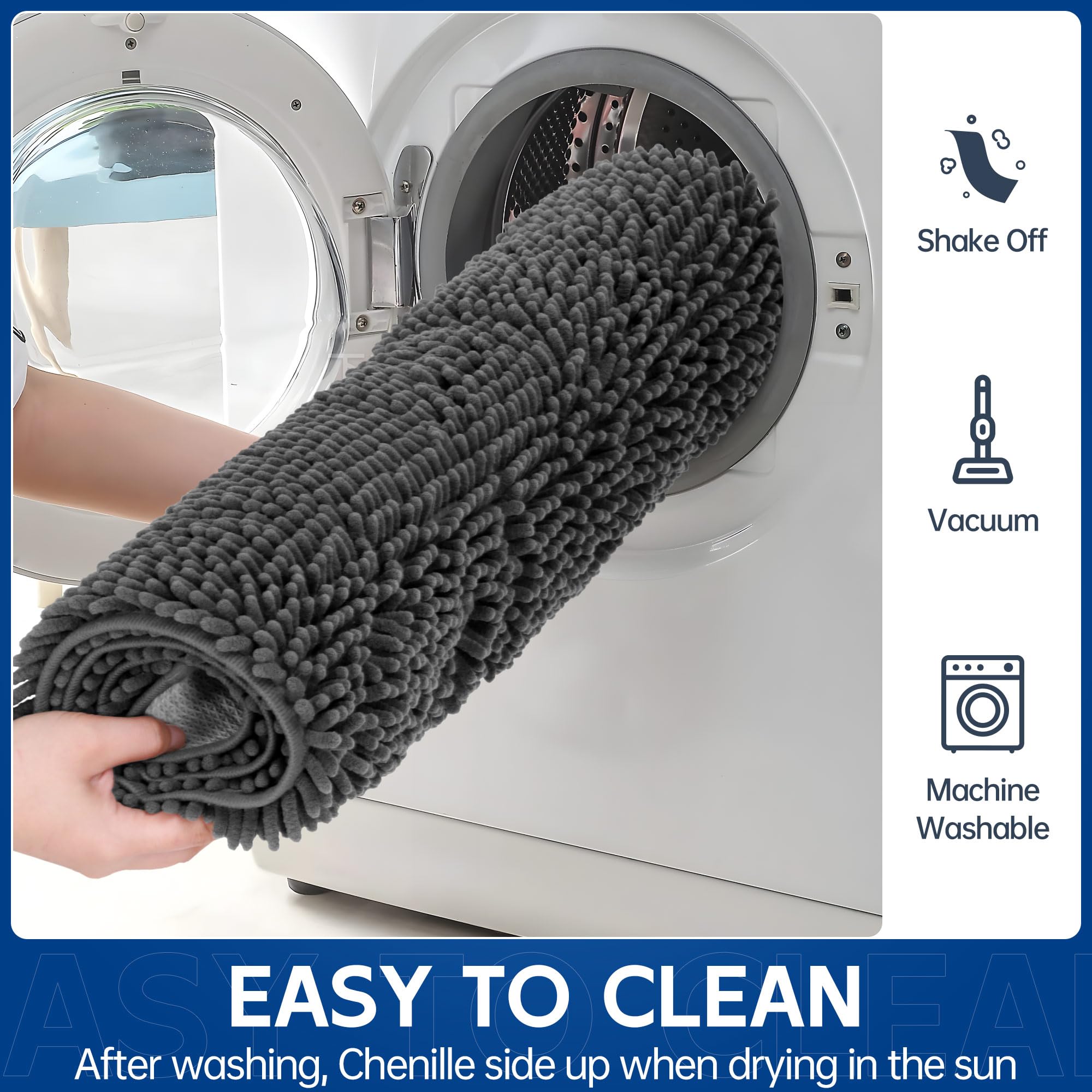 Naturei washable indoor outdoor doormat simplifies cleaning with easy machine wash.