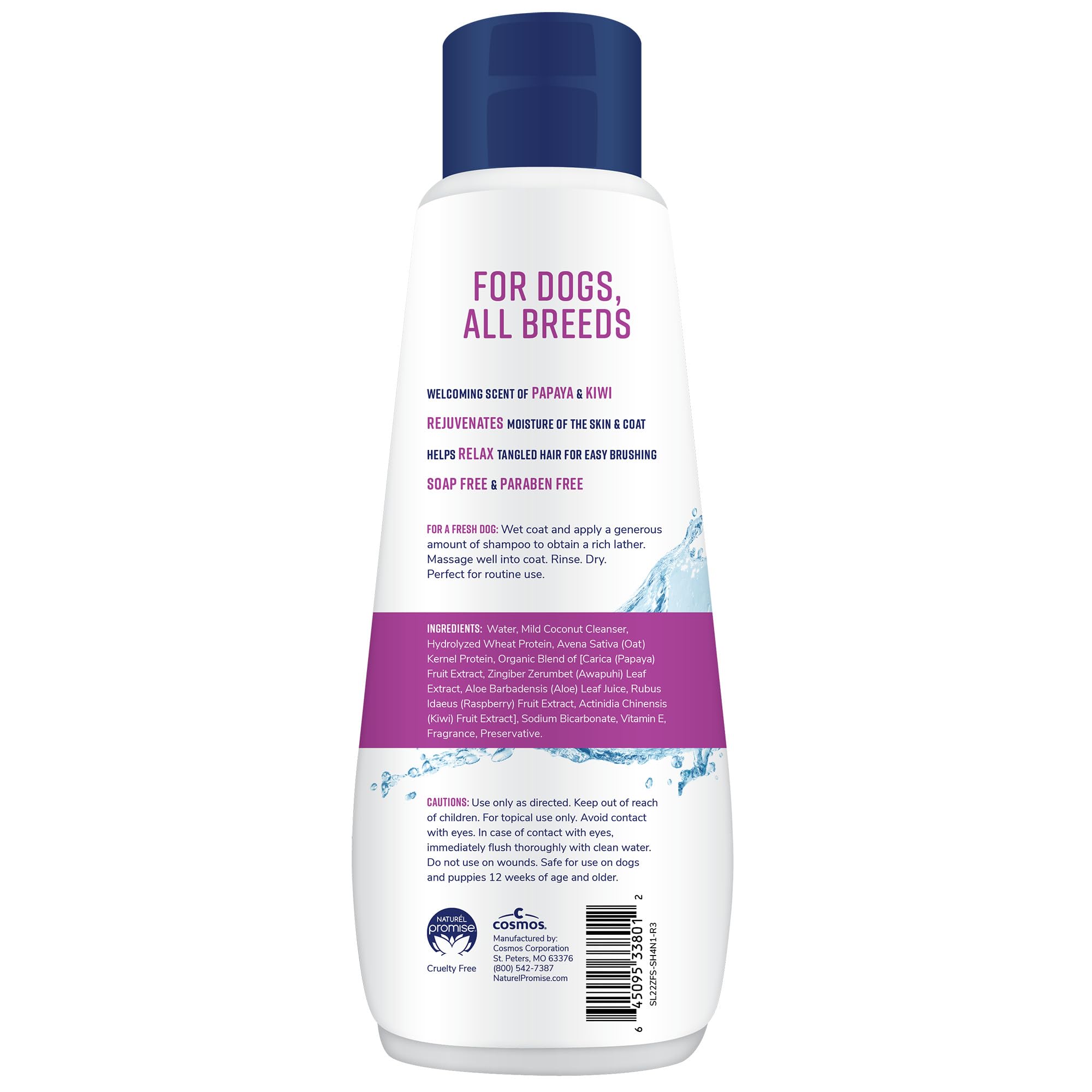 Packaging emphasizes soap- and paraben-free formula for sensitive skin.