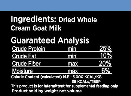Nature's Diet goat milk as a meal topper on pet food