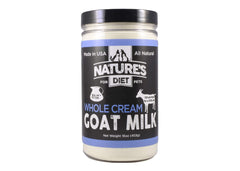 Nature's Diet goat milk powder ready to mix for a nutrient-rich treat
