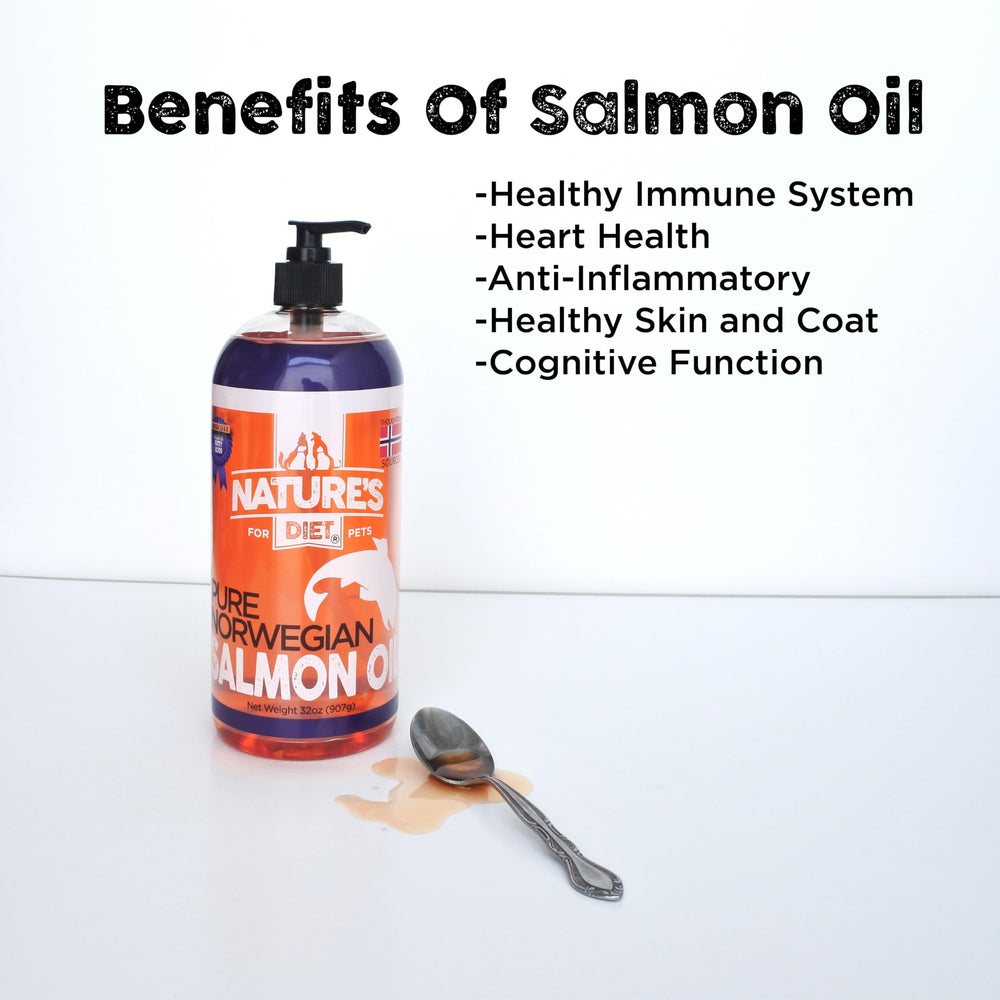 Nature's Diet Salmon Oil aids joints and mobility support for pets.