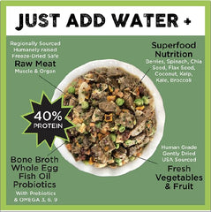 Close-up of Simply Raw ingredients showing fresh, real-food components.