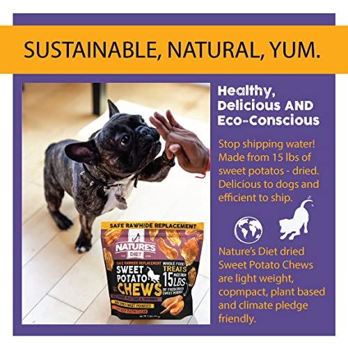Nature's Diet Sweet Potato Chews XL dental-texture supports oral stimulation during chewing.