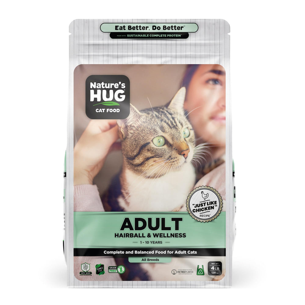 Nature's HUG dry cat food 4lb bag for adult cats balanced nutrition