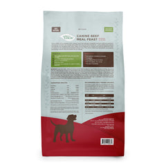 Nature's Logic Beef Meal Feast ingredients closeup show real meat and millet.