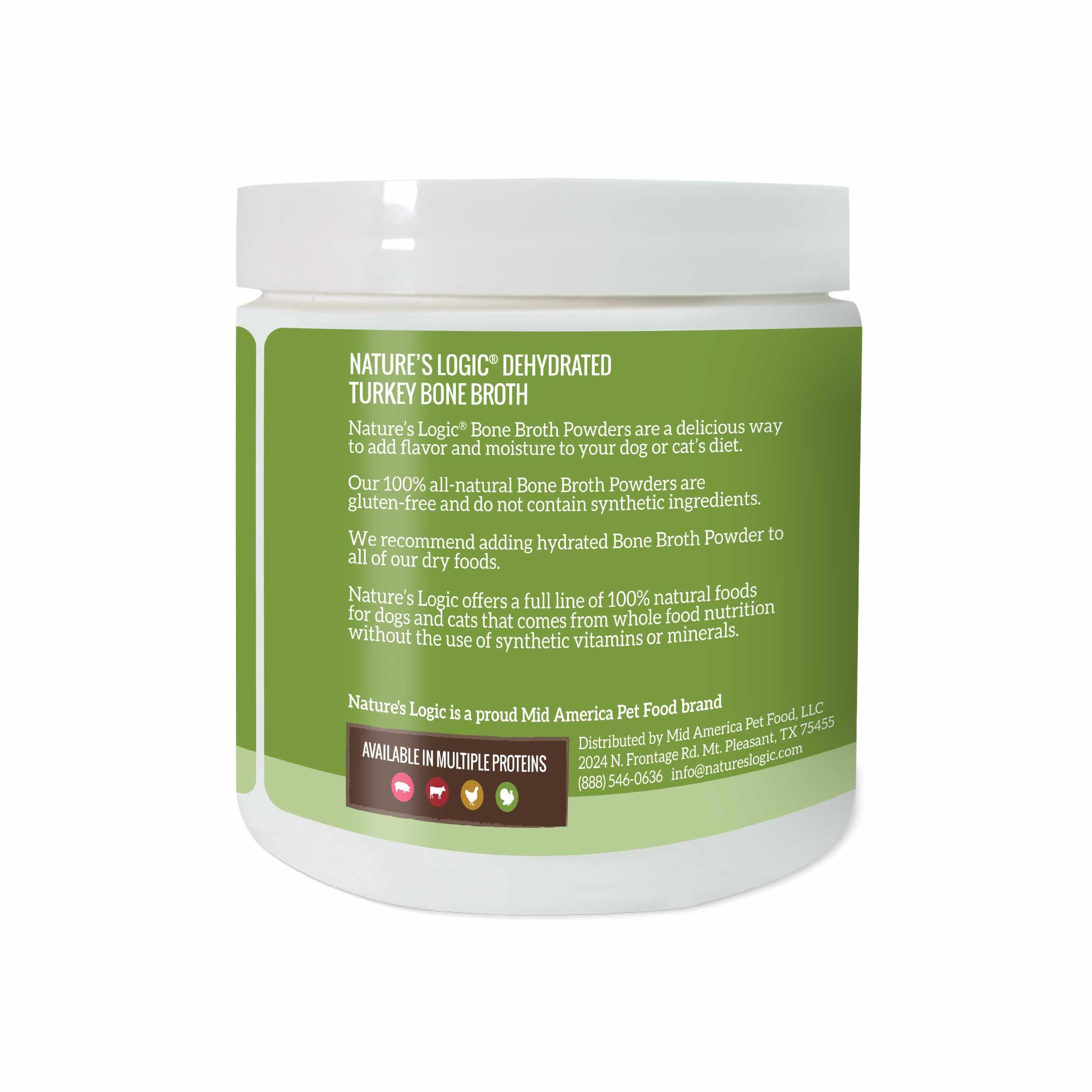 Nature's Logic Bone Broth Powder highlights savory aroma as a meal topper