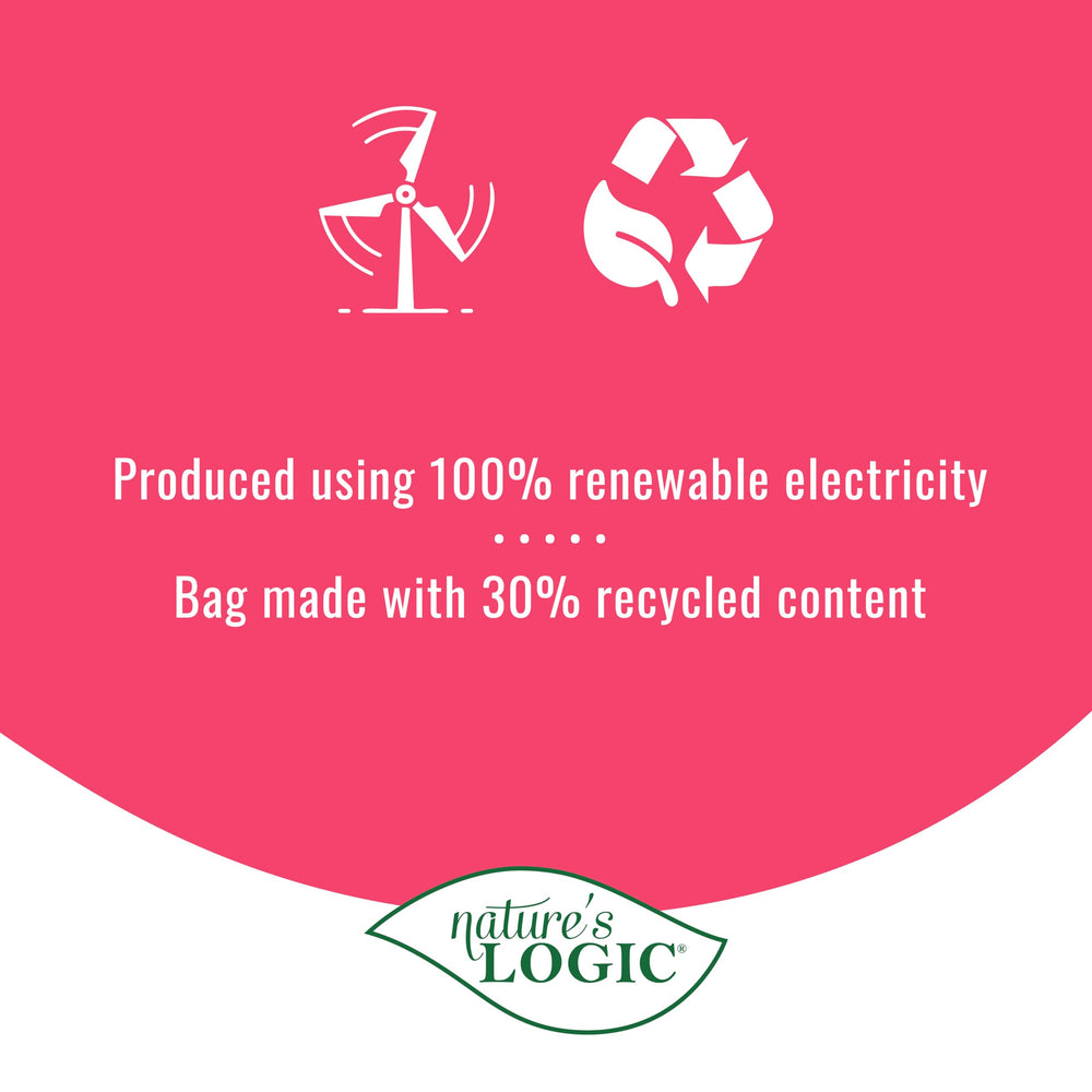 NATURE'S LOGIC gluten-free formula suitable for dogs with sensitive stomachs across life stages.