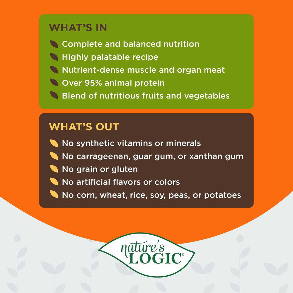 Nature's Logic grain-free wet dog food product image without grains
