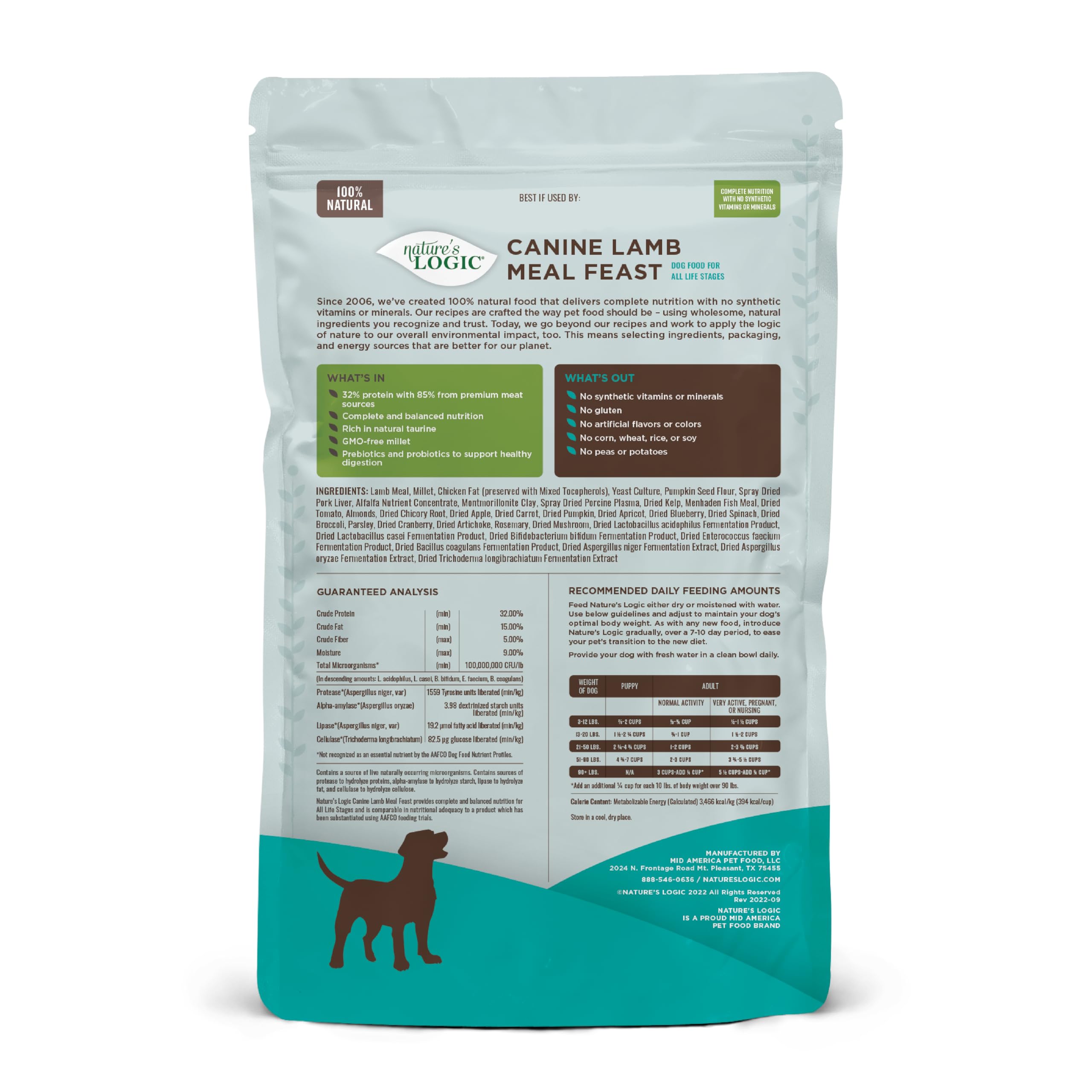 Close-up of natural ingredients in NATURE'S LOGIC dry dog food.
