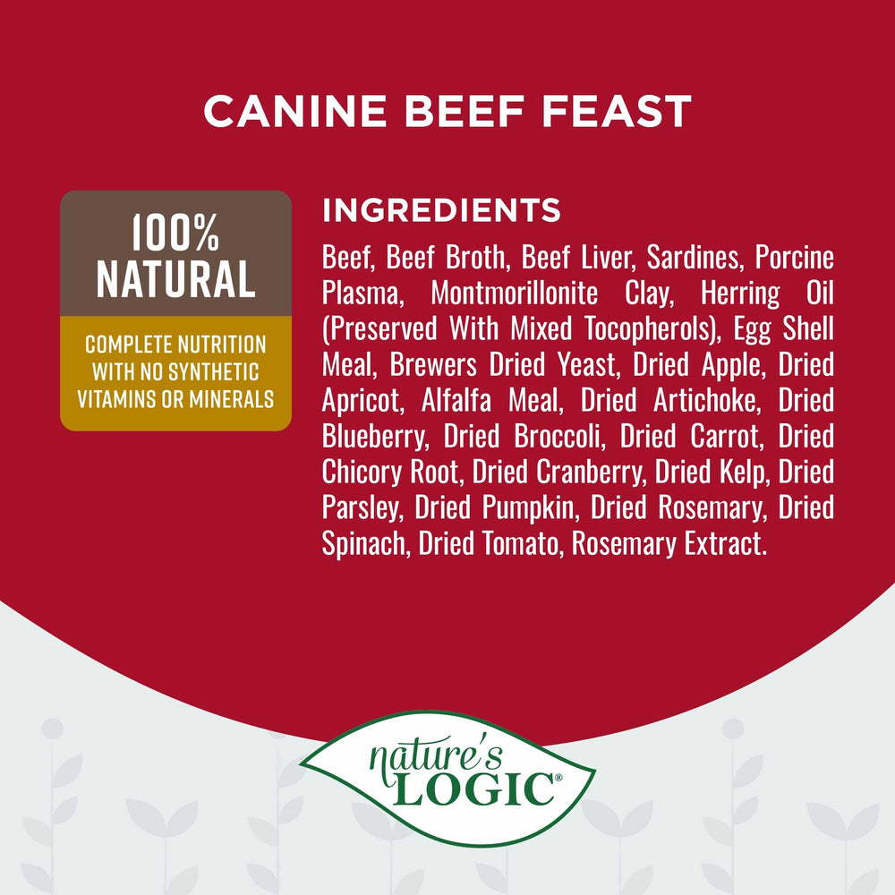 Nature's Logic wet dog food can, allergen-free for sensitive dogs