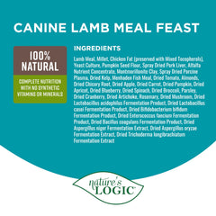 Illustration of probiotic coating on NATURE'S LOGIC kibble for digestion support.