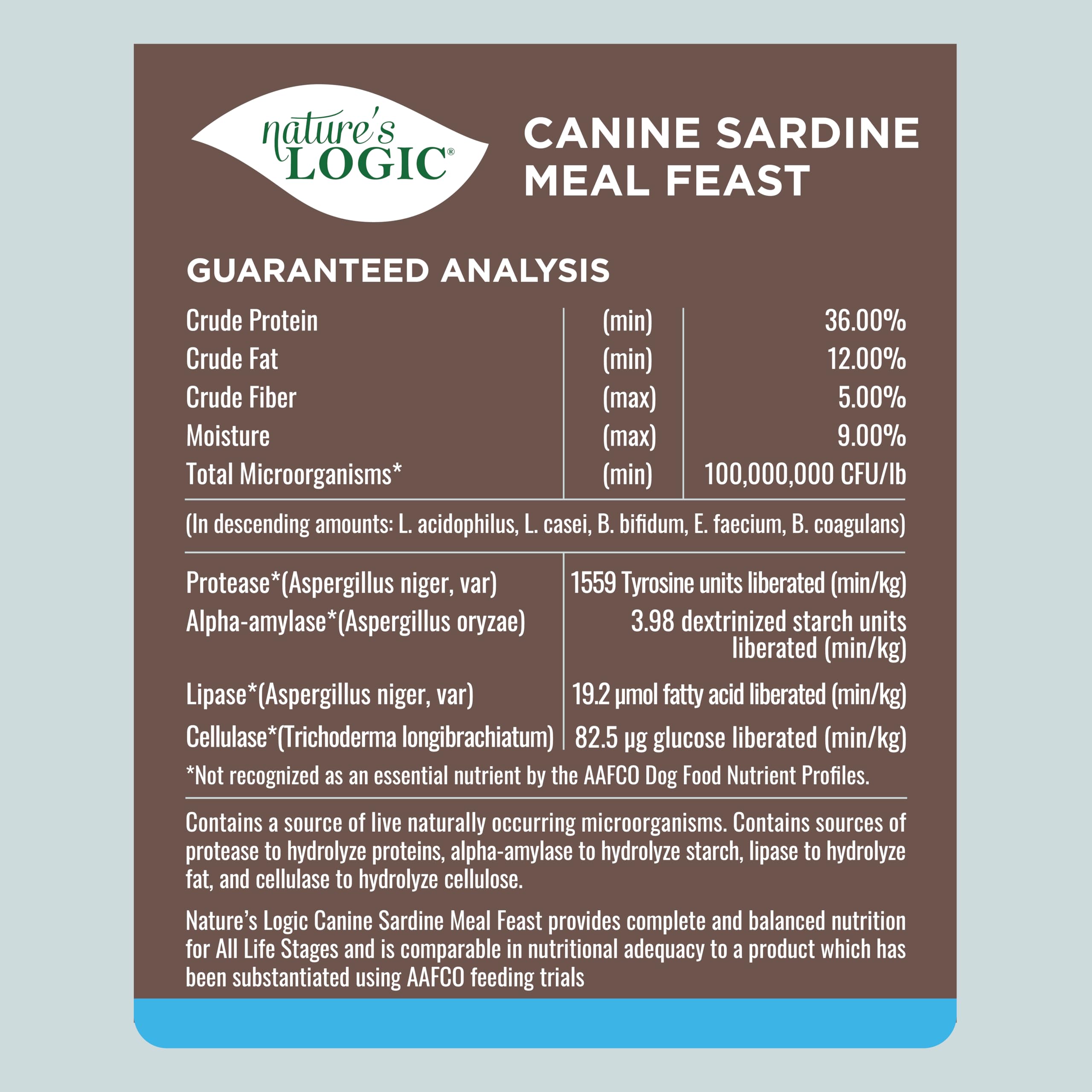 Nature's Logic probiotics and enzymes aid digestion for canine health