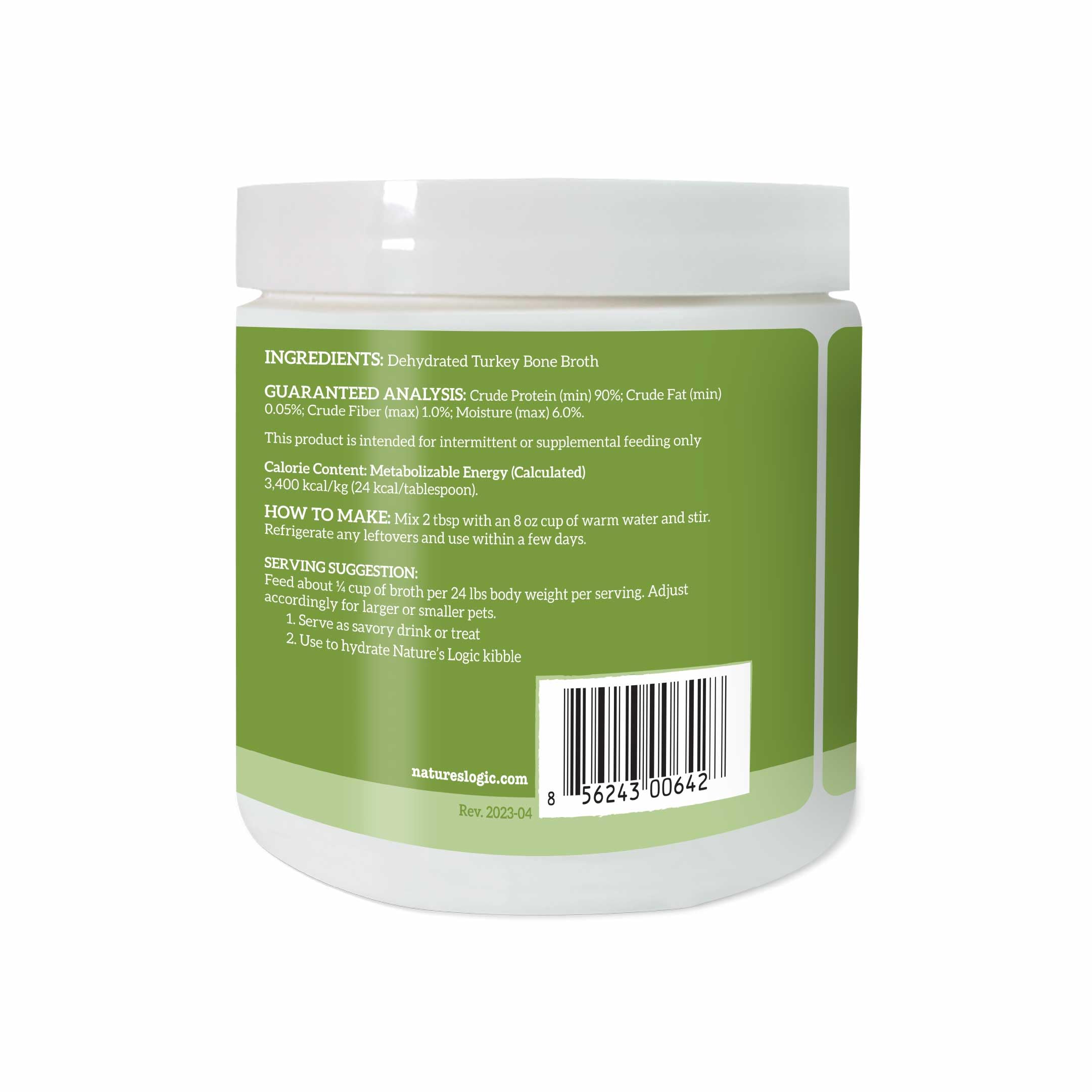 Nature's Logic Turkey Bone Broth Powder topper adds savory flavor to meals