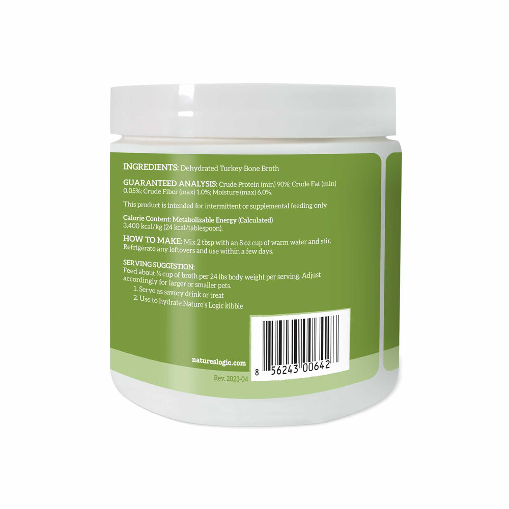 Nature's Logic Turkey Bone Broth Powder topper adds savory flavor to meals