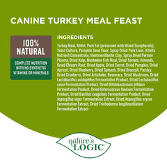 Serving Nature's Logic Turkey Meal Feast shows a complete daily meal
