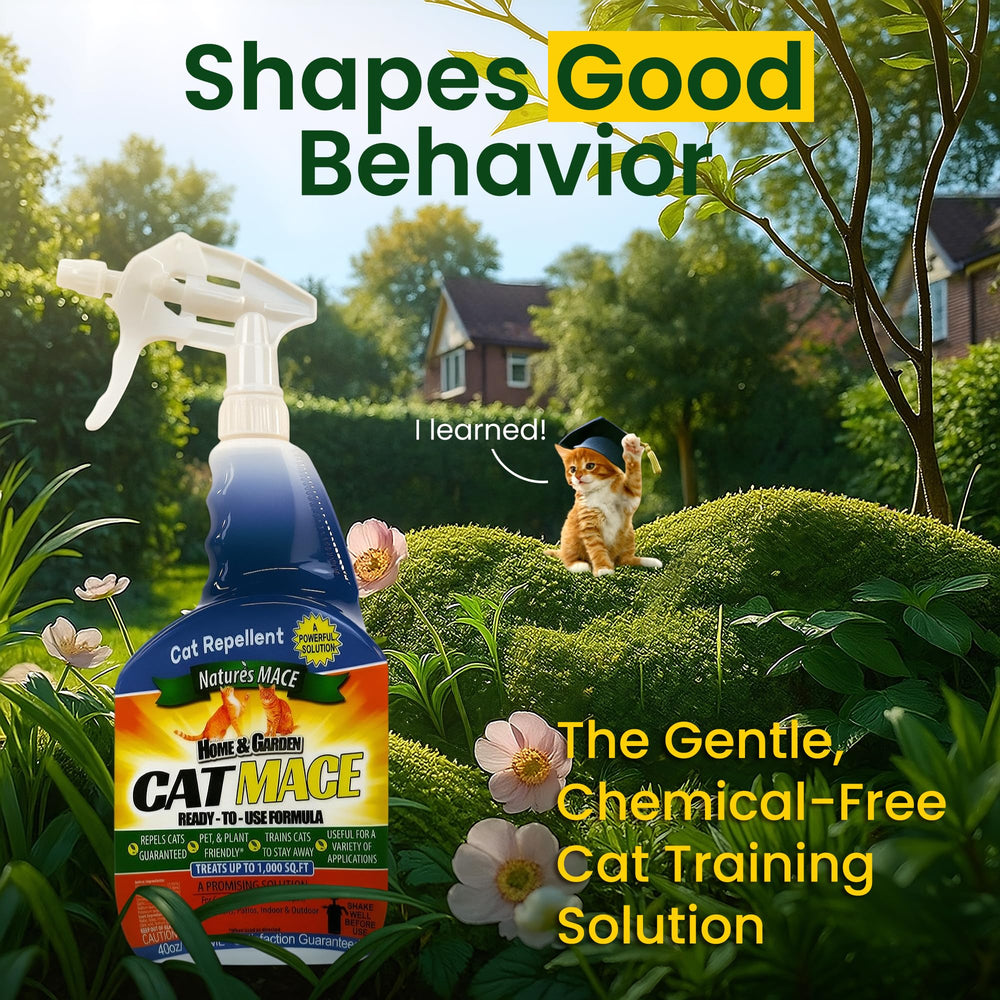 Nature's MACE Cat Mace deterrent being applied to targeted areas to protect furniture.