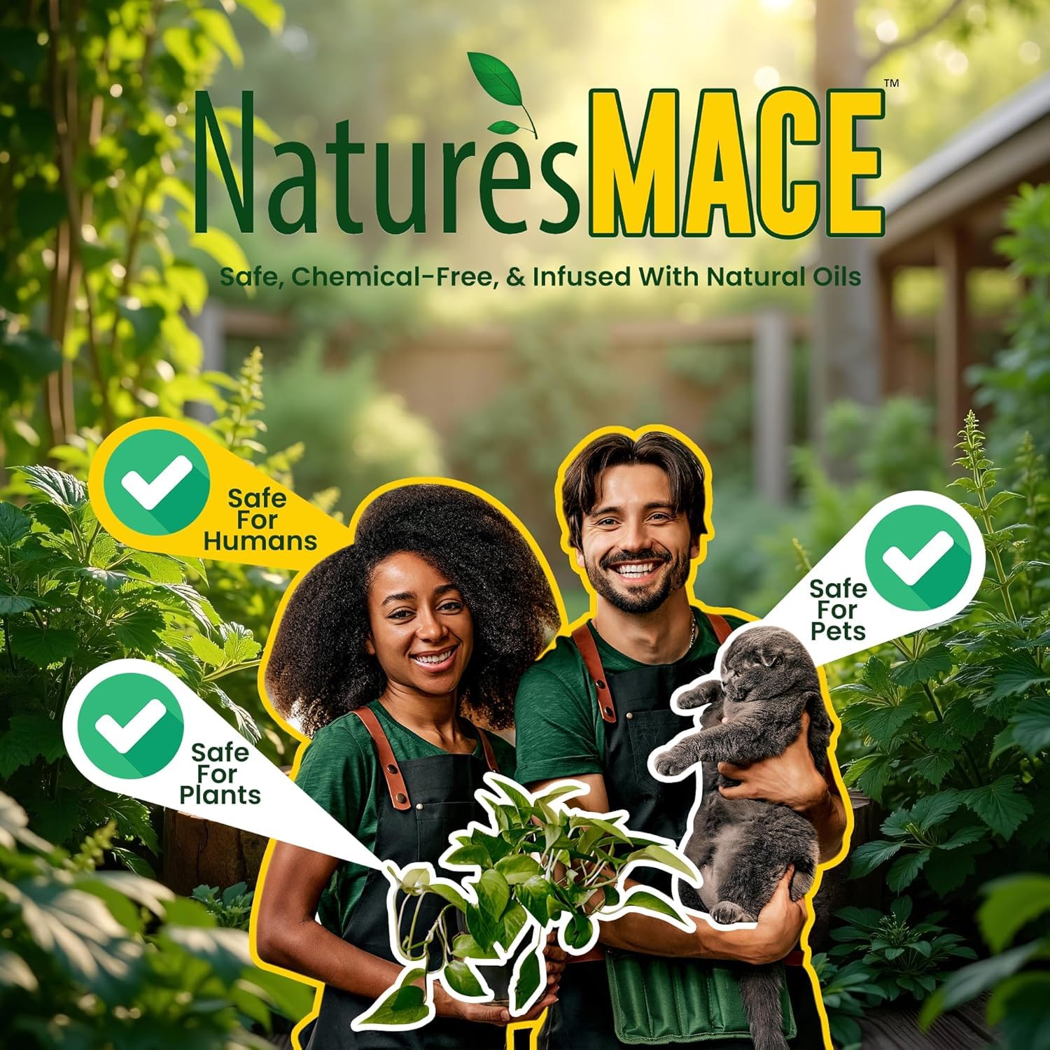 Nature's MACE Cat Mace spray providing boundary protection for chairs and sofas.