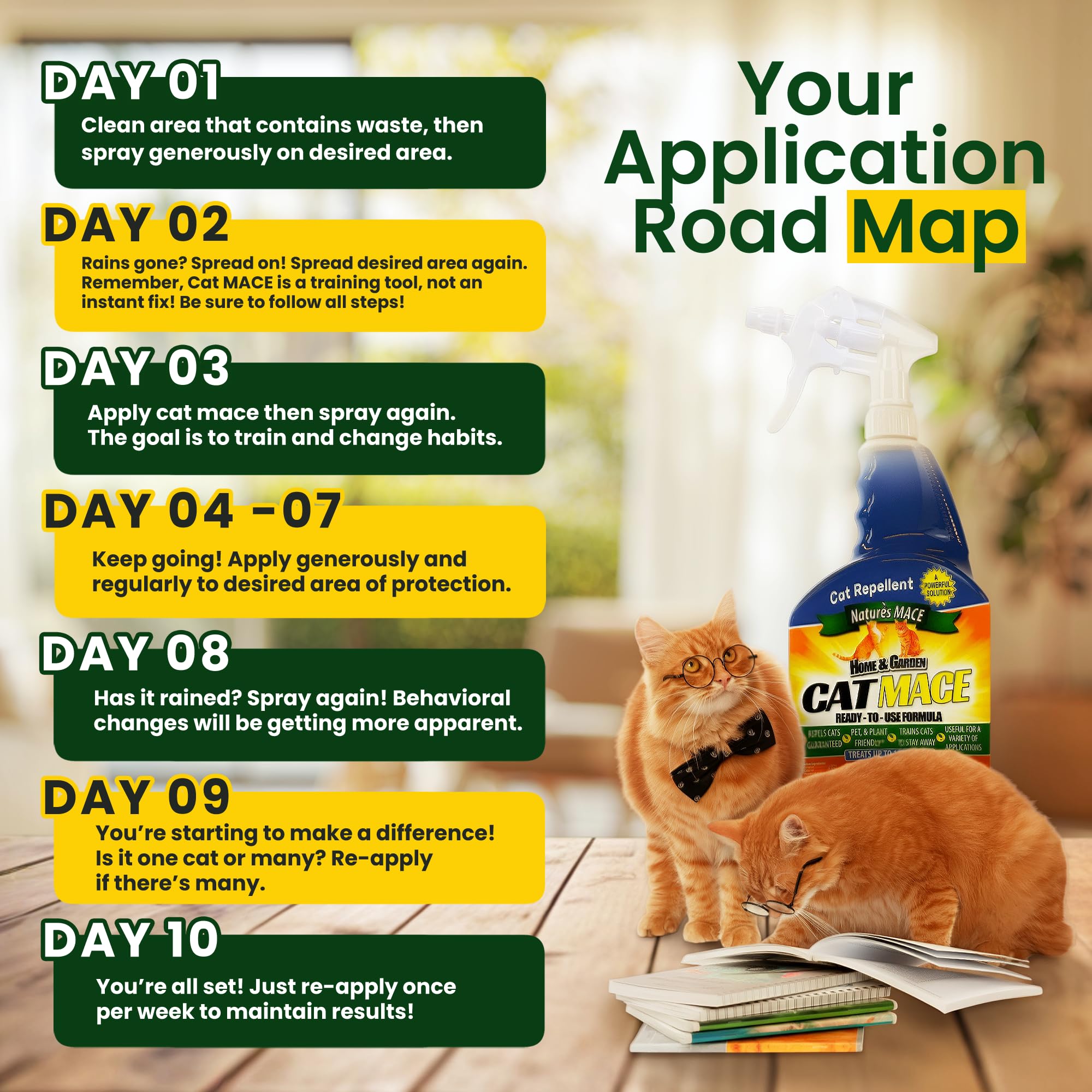 Nature's MACE cat deterrent helps reduce marking and scratching.