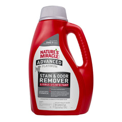 Nature's Miracle Advanced Platinum bottle pour cleans carpets with a fresh scent
