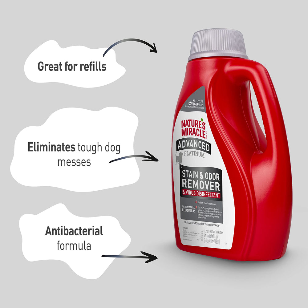 Nature's Miracle Advanced Platinum disinfectant for pet toys and litter area cleaning