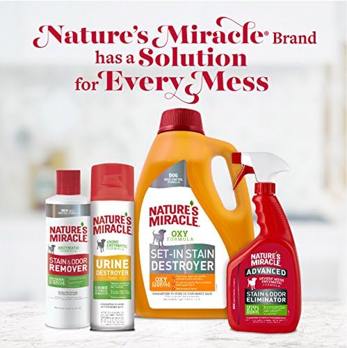 Nature's Miracle lemon-scented spray leaves a fresh aroma in the room.