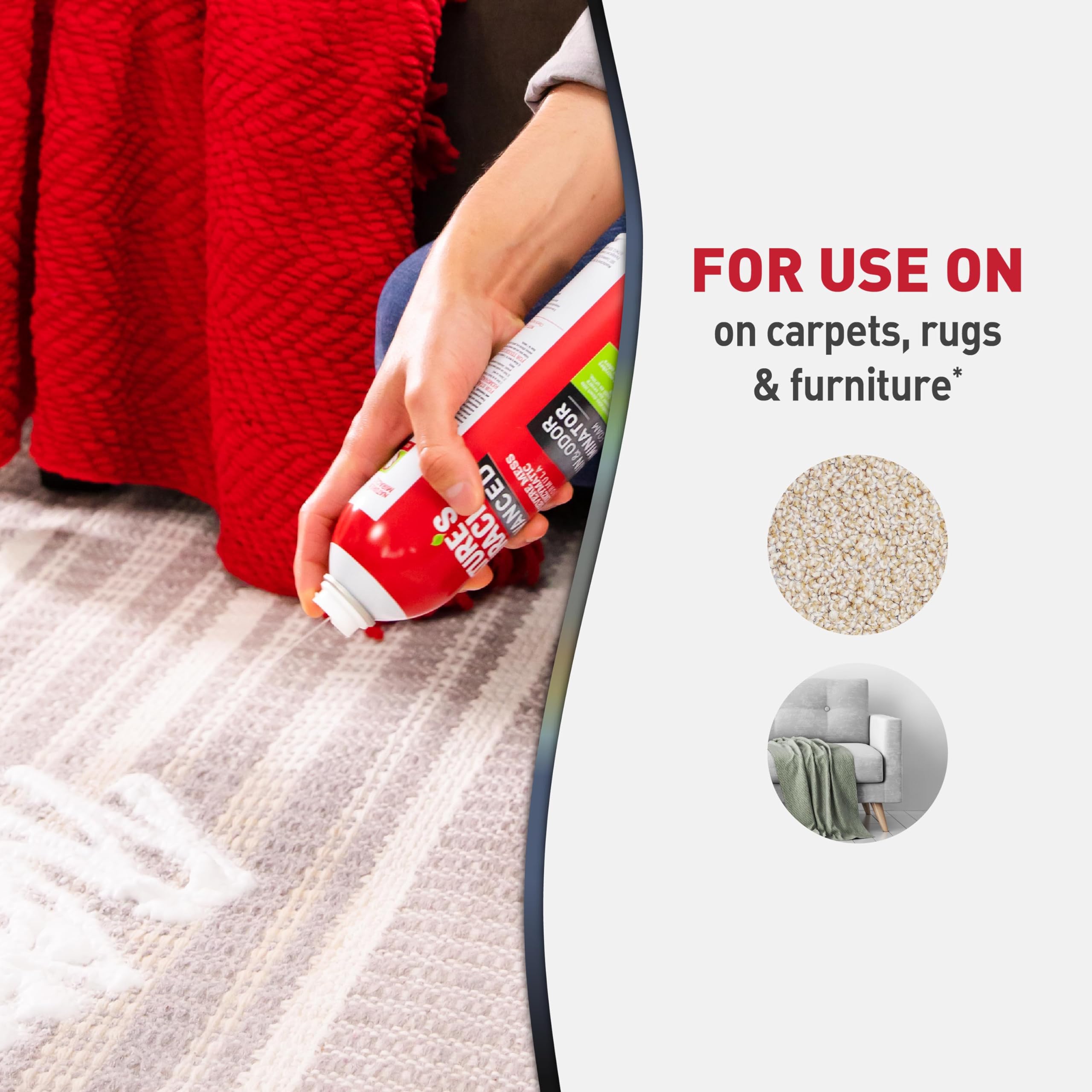 Carpet penetration by Nature's Miracle foam for deep cleaning of stains