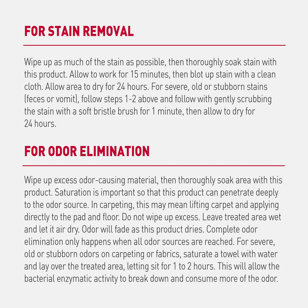 Nature's Miracle enzymatic formula works as long as the mess remains