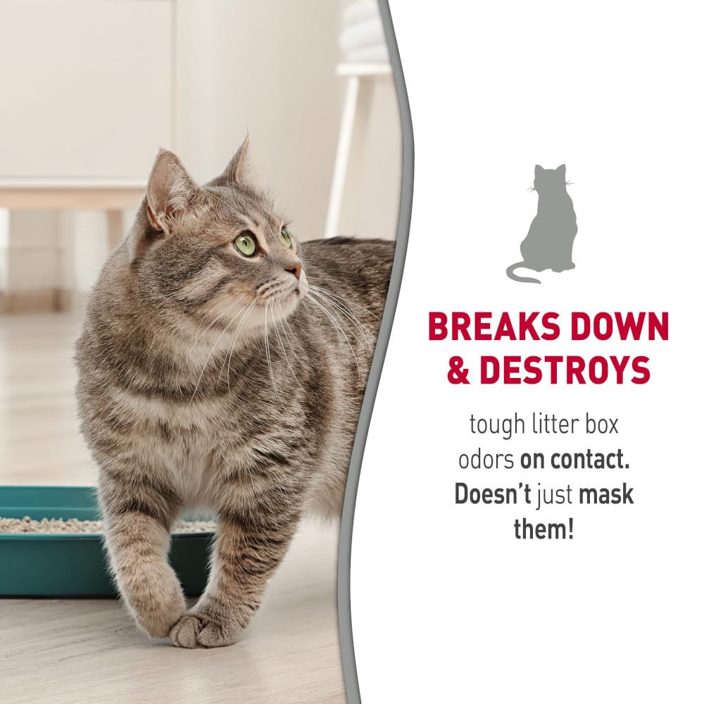 Nature's Miracle litter box cleaner foam dissipation reveals a cleaner litter box.