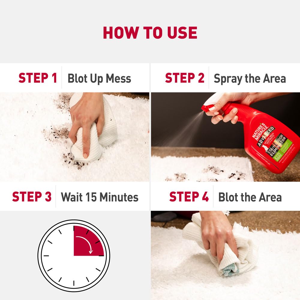 Nature's Miracle pet-safe cleaning label with directions for safe use