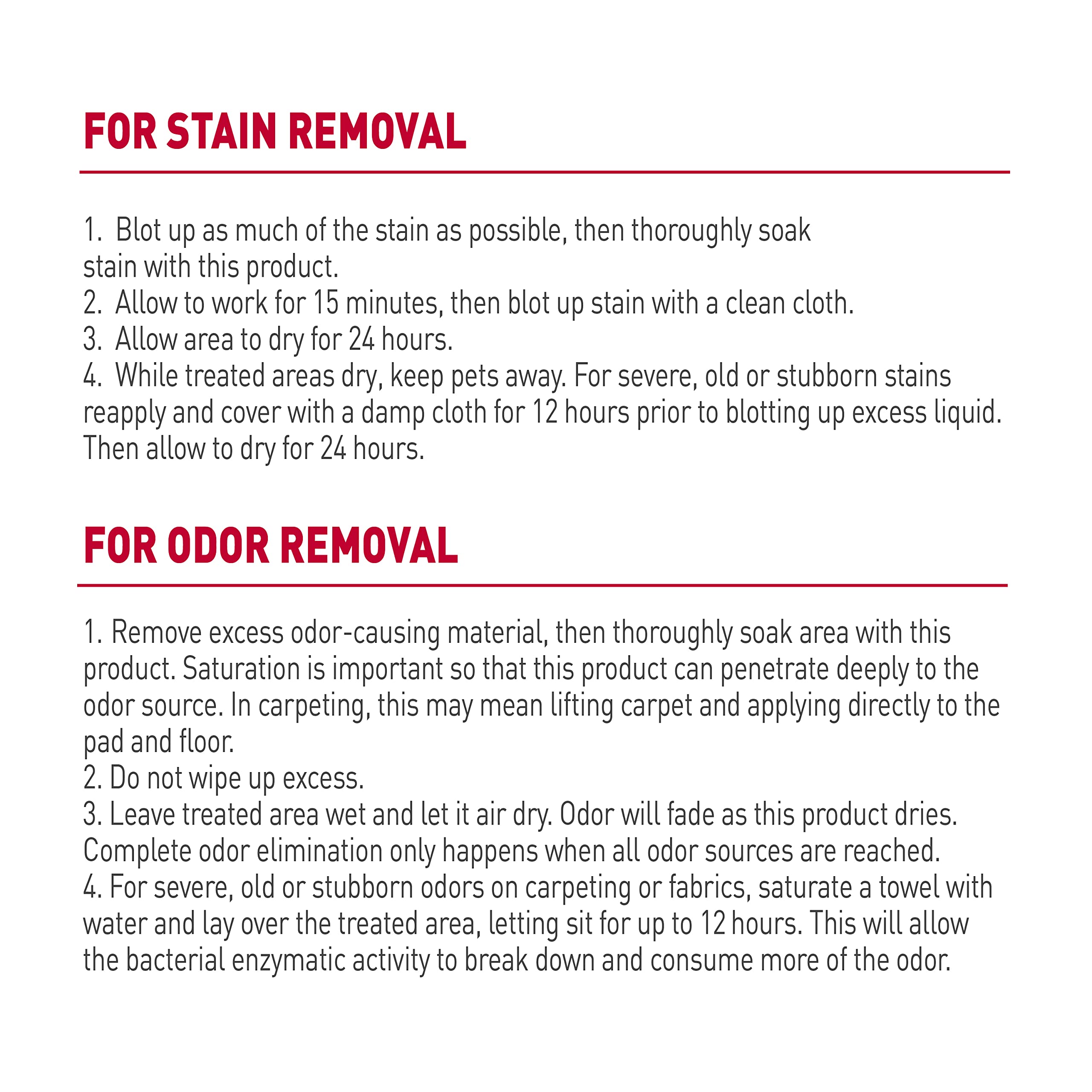 Nature’s Miracle Stain & Odor Remover on carpet demonstrates multi-surface use