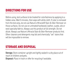 Nature’s Miracle Stain & Odor Remover pour action shows easy application