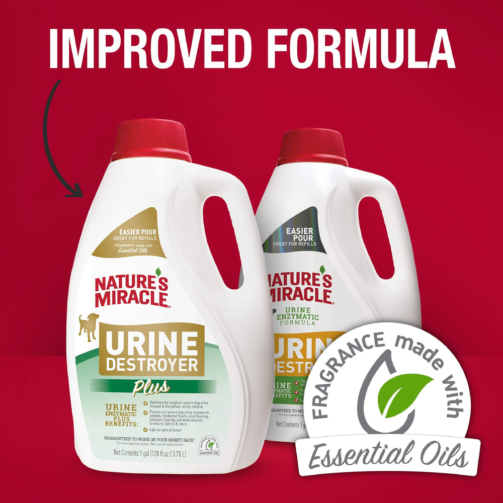 Nature's Miracle Urine Destroyer Plus freshness — leaves a light, pleasant scent.