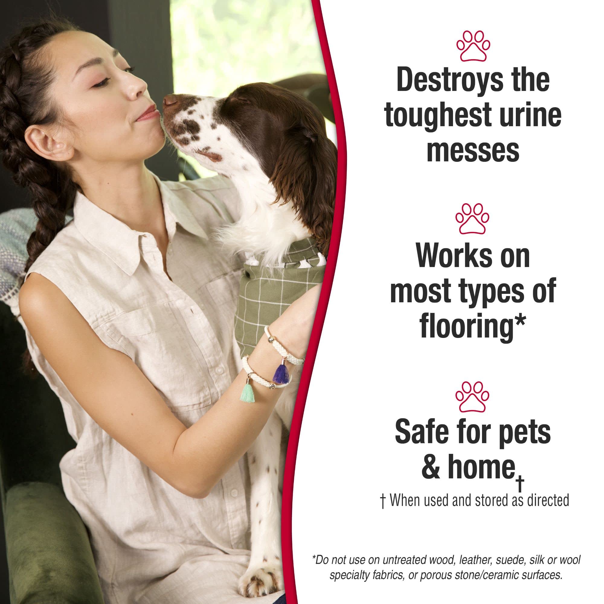 Nature's Miracle Urine Destroyer Plus hard-floor use — safe on sealed floors.