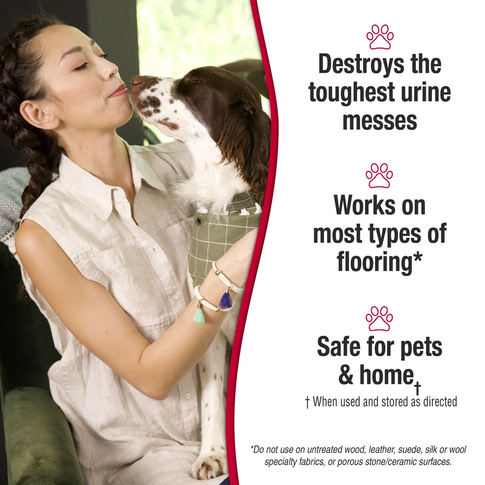 Nature's Miracle Urine Destroyer Plus hard-floor use — safe on sealed floors.