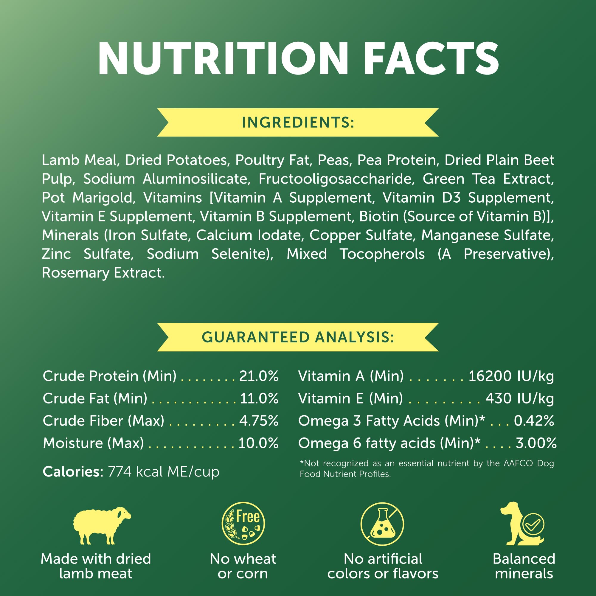 Lamb protein as primary ingredient supports muscle tone.