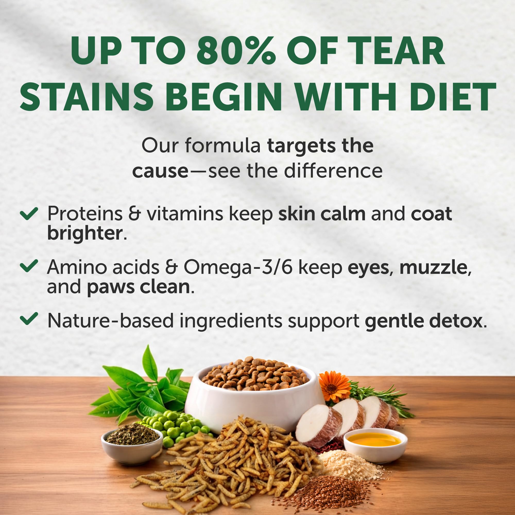Nature's Protection tear stain formula dog food designed for cleaner eye area