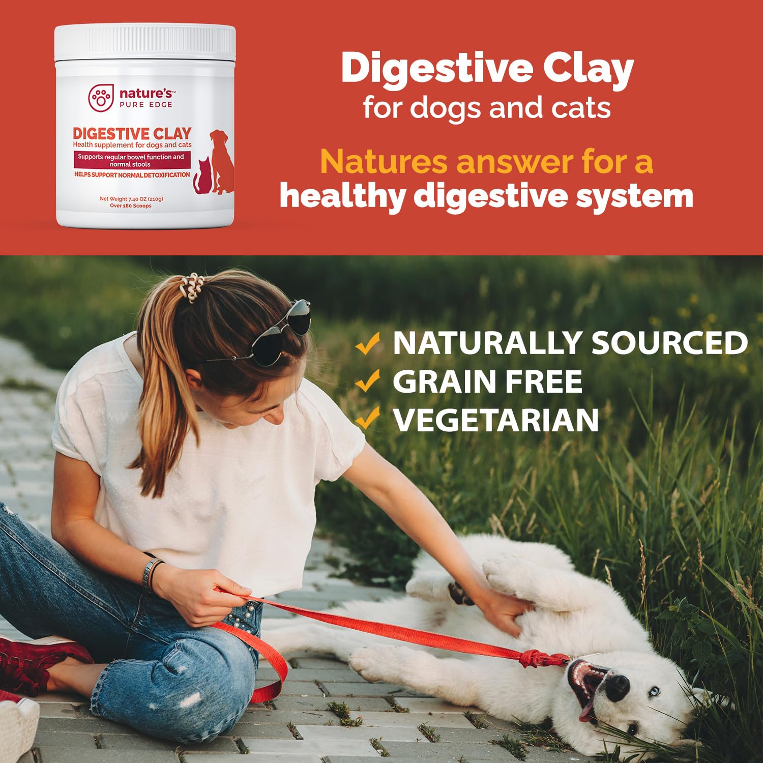 Nature's Pure Edge packaging front emphasizes premium zeolite clay ingredients.