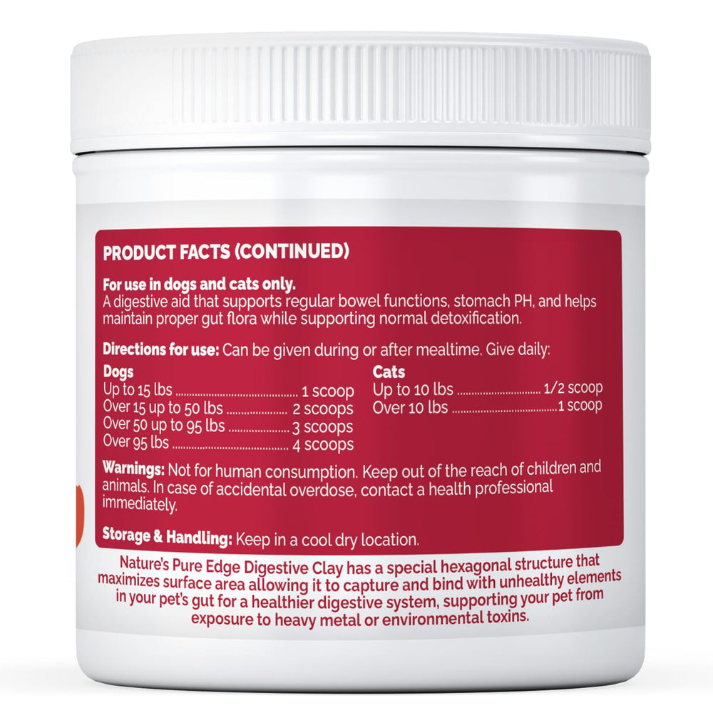 Nature's Pure Edge clay powder serving dish demonstrates convenient pet care routine.
