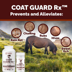 Coat Guard Rx powder scoop ready for quick on-the-spot applications.