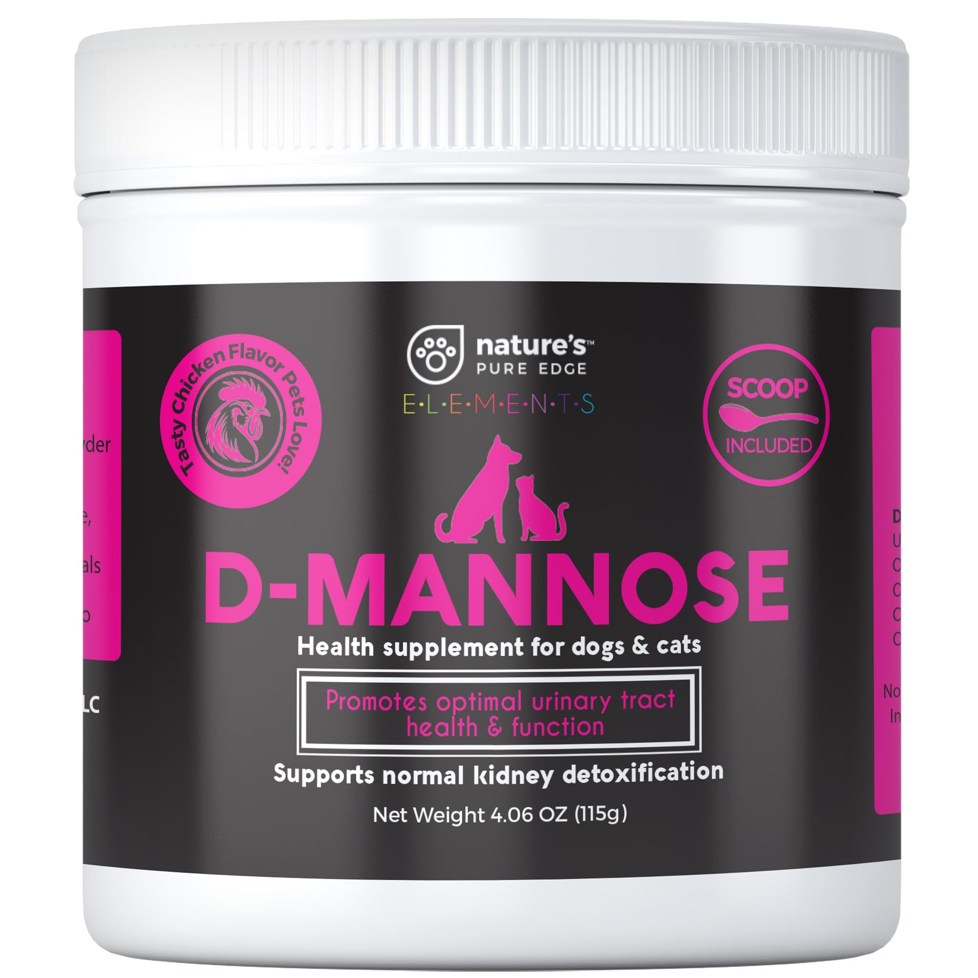 Nature's Pure Edge D-Mannose bottle pour supports pet urinary health