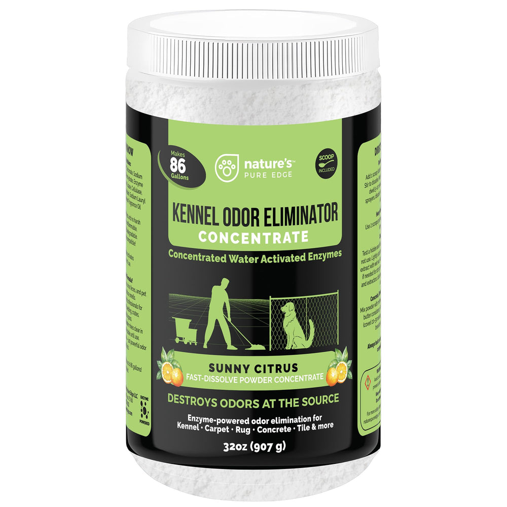 Nature's Pure Edge enzyme powder concentrate in a 32oz bottle ready for use.