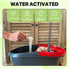 Dilution setup activates dormant enzymes with Nature's Pure Edge for quick odor control.