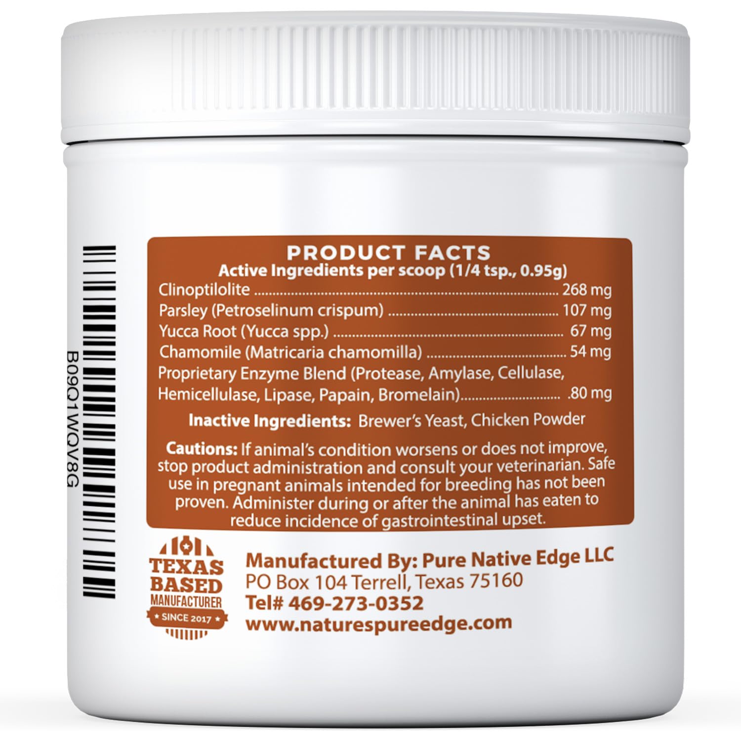 Nature's Pure Edge Jar with scoops illustrating convenient daily servings.