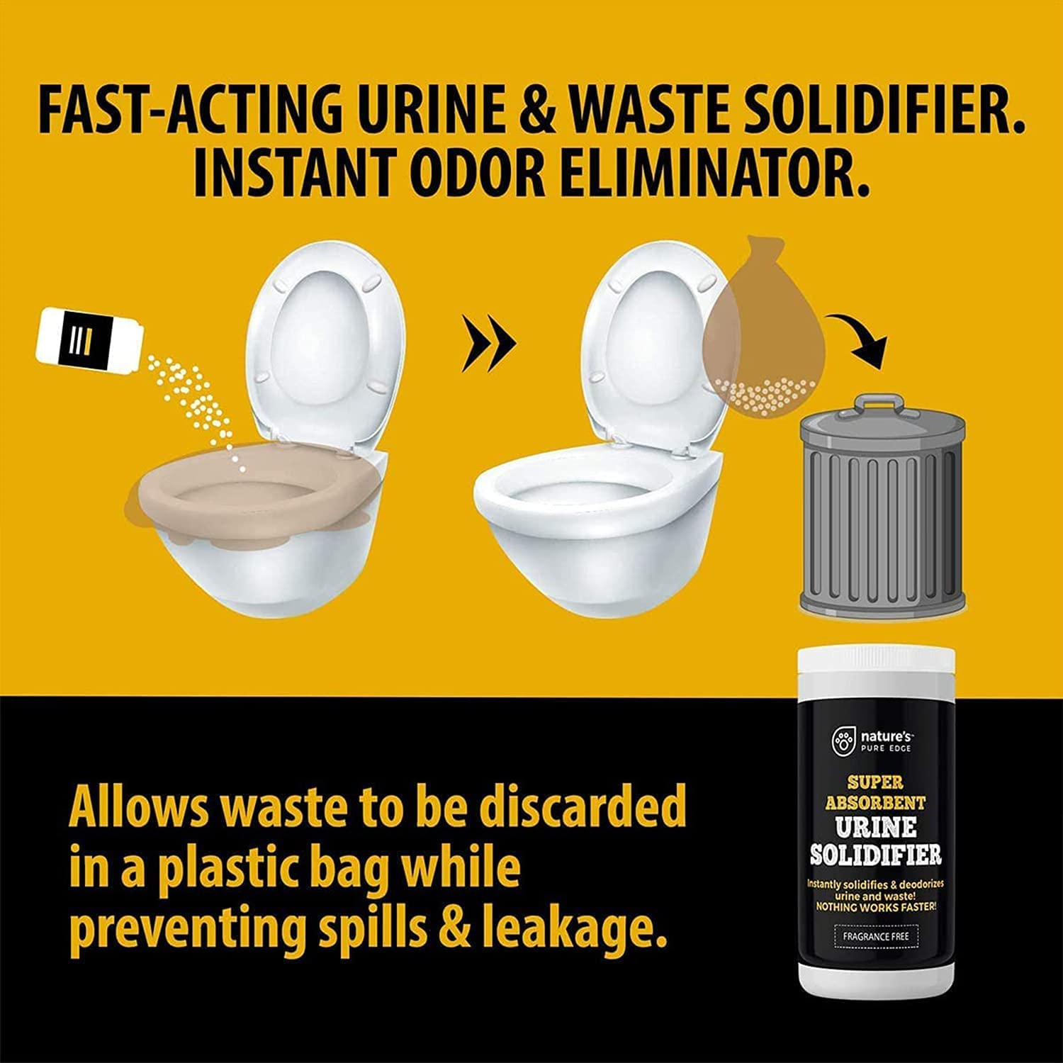 Nature's Pure Edge male urinal with spill-proof design for nighttime use.